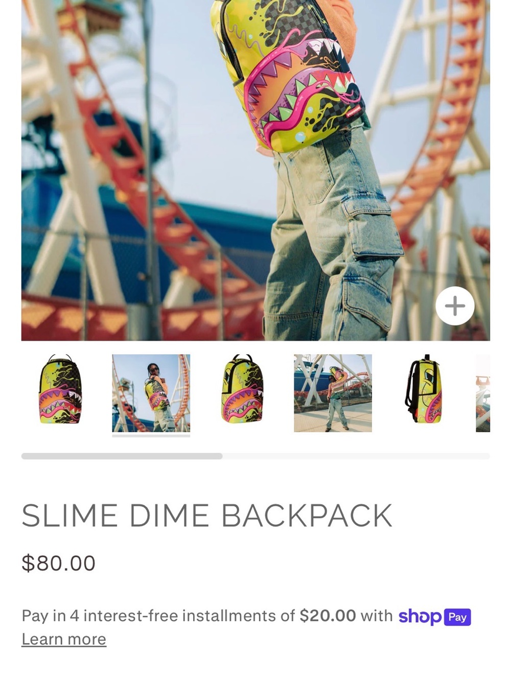 SOLD OUT FOREVER Sprayground Slime Dime Shark Backpack School Travel Bag - Picture 14 of 14